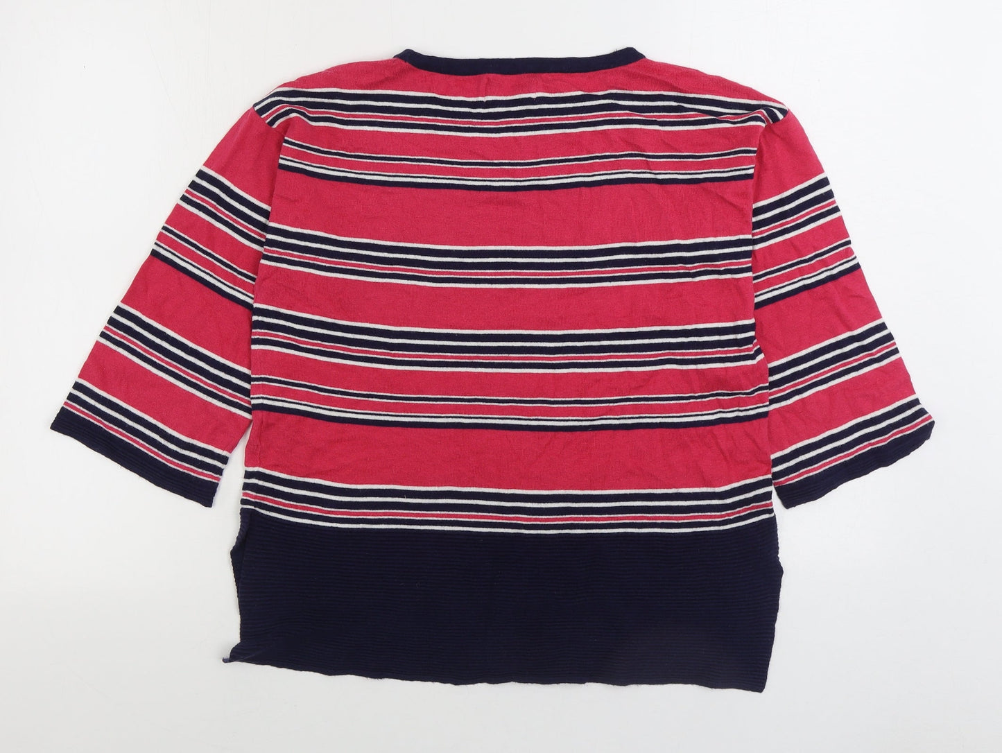 NEXT Womens Multicoloured Round Neck Striped Cotton Pullover Jumper Size 6