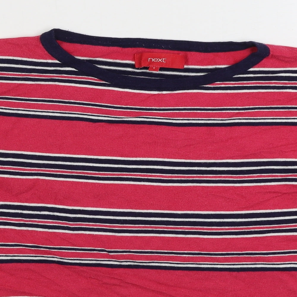 NEXT Womens Multicoloured Round Neck Striped Cotton Pullover Jumper Size 6