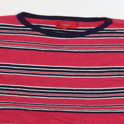 Next Womens Multicoloured Round Neck Striped Cotton Pullover Jumper Size 6