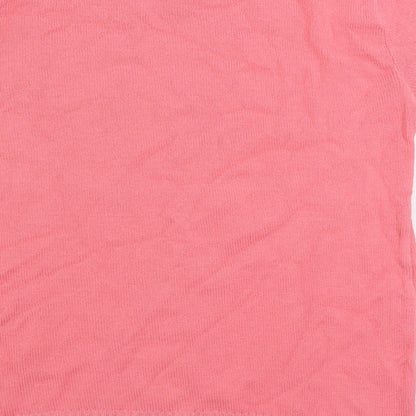 Pure and Natural Womens Pink Round Neck Acrylic Pullover Jumper Size S