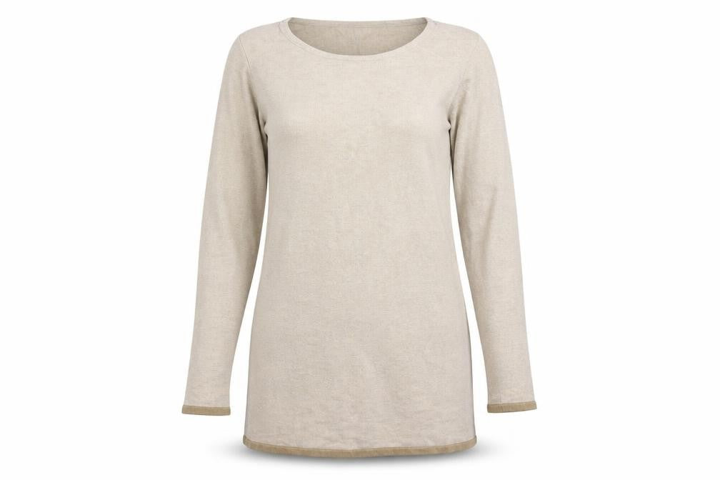 ESMARA Womens Beige Boat Neck Viscose Pullover Jumper Size S