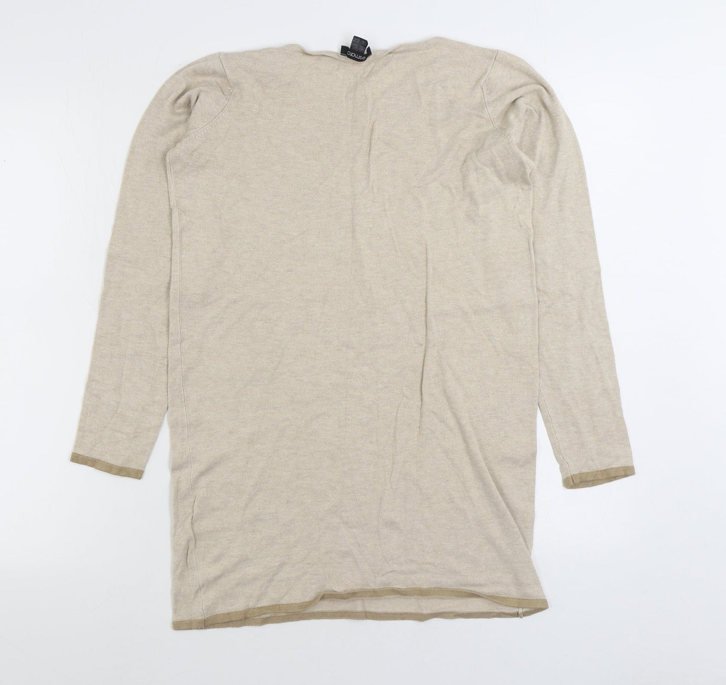 ESMARA Womens Beige Boat Neck Viscose Pullover Jumper Size S