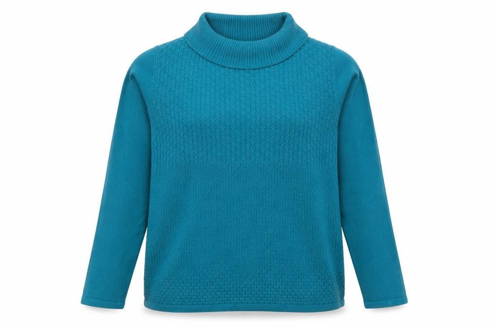 Casamia Womens Blue Roll Neck Acrylic Pullover Jumper Size M