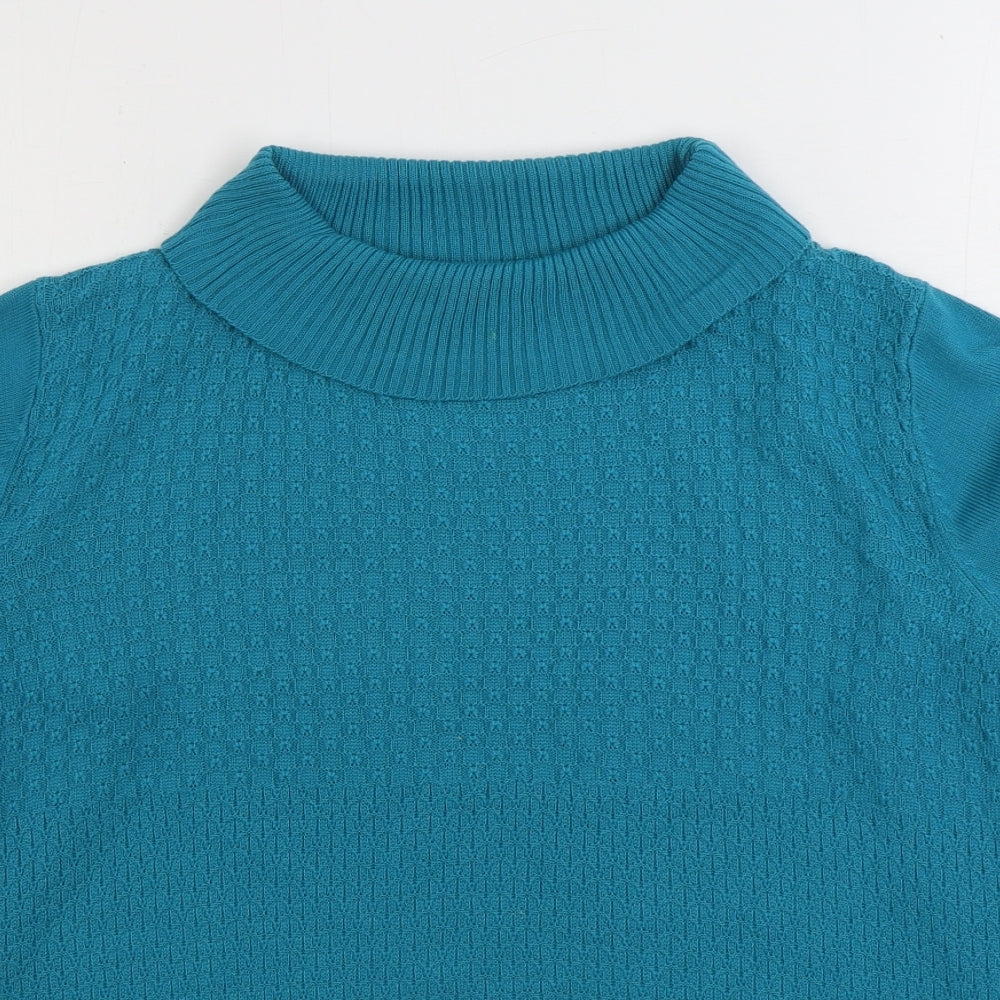 Casamia Womens Blue Roll Neck Acrylic Pullover Jumper Size M