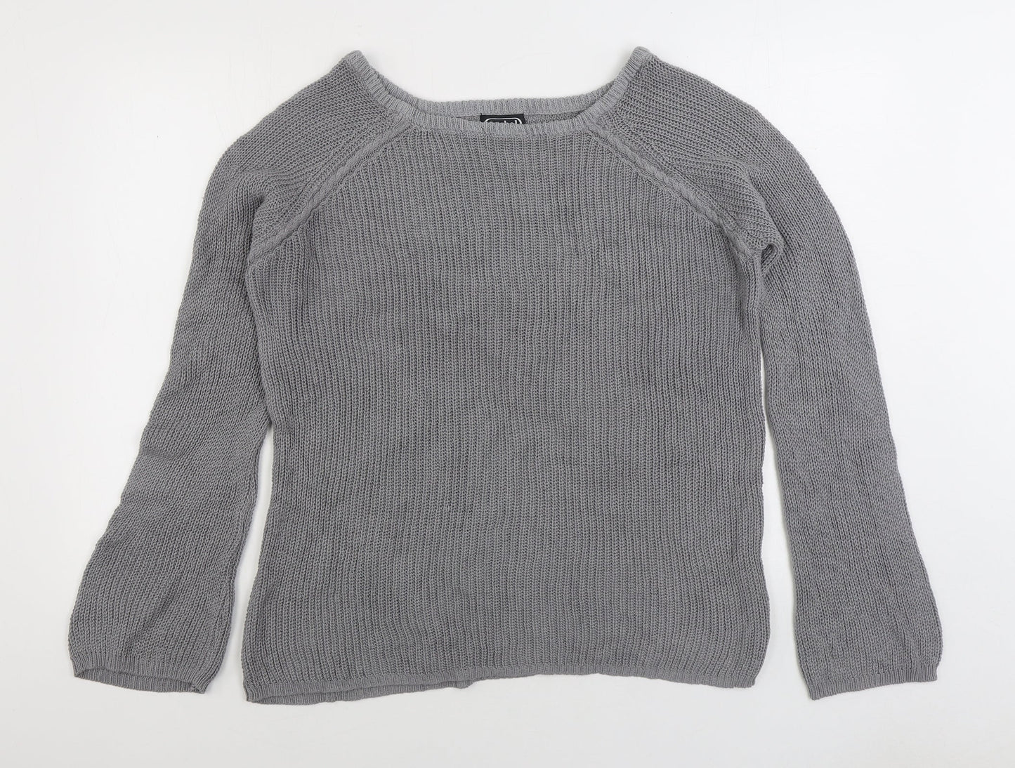 Cashel Womens Grey Boat Neck 100% Cotton Pullover Jumper Size XL
