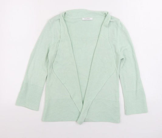 Marks and Spencer Womens Green V-Neck Acrylic Cardigan Jumper Size 8