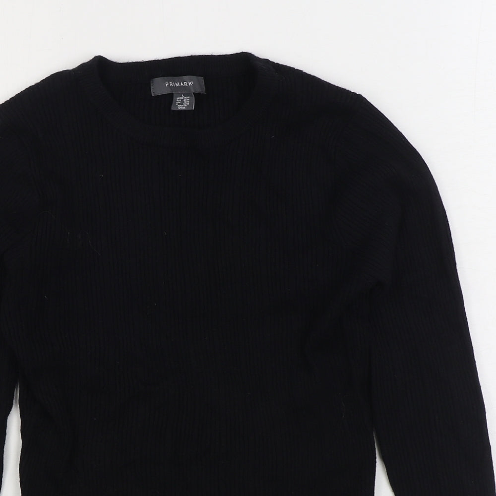 Primark Womens Black Round Neck Viscose Pullover Jumper Size L