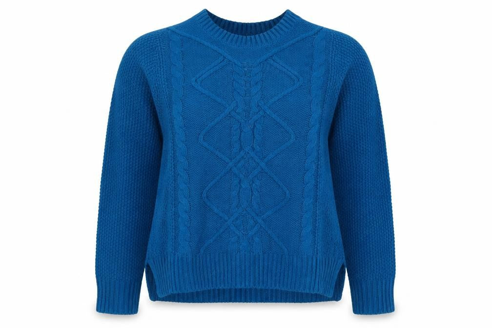 Oasis Womens Blue Round Neck Acrylic Pullover Jumper Size L