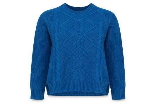 Oasis Womens Blue Round Neck Acrylic Pullover Jumper Size L