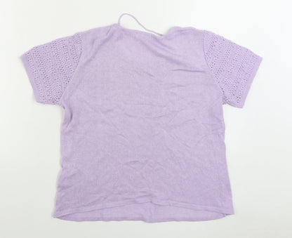 Damart Womens Purple Boat Neck Acrylic Pullover Jumper Size 10