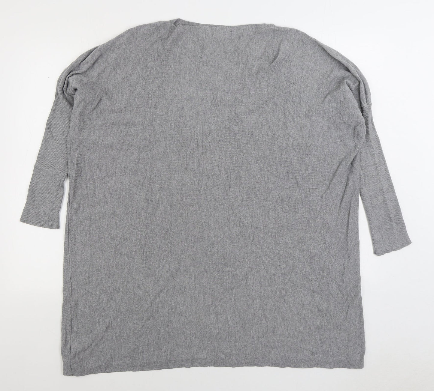 Paramour Womens Grey Square Neck Viscose Pullover Jumper Size M - Heart