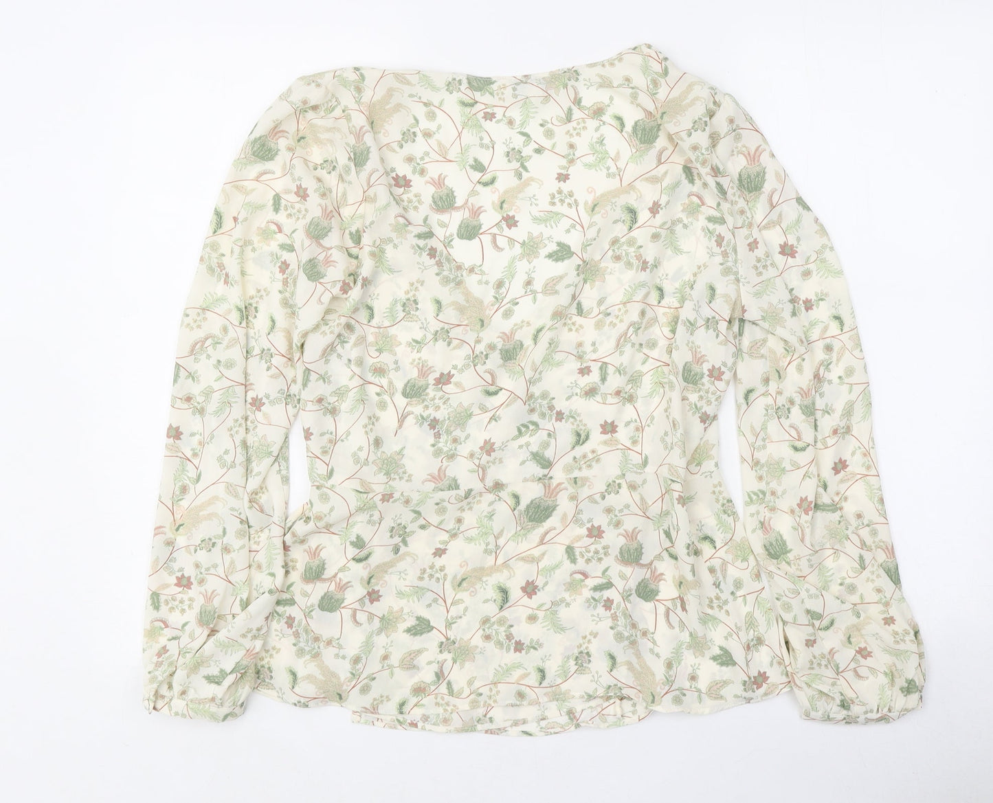Rose+OIive Womens Multicoloured Floral Polyester Wrap Blouse Size S V-Neck