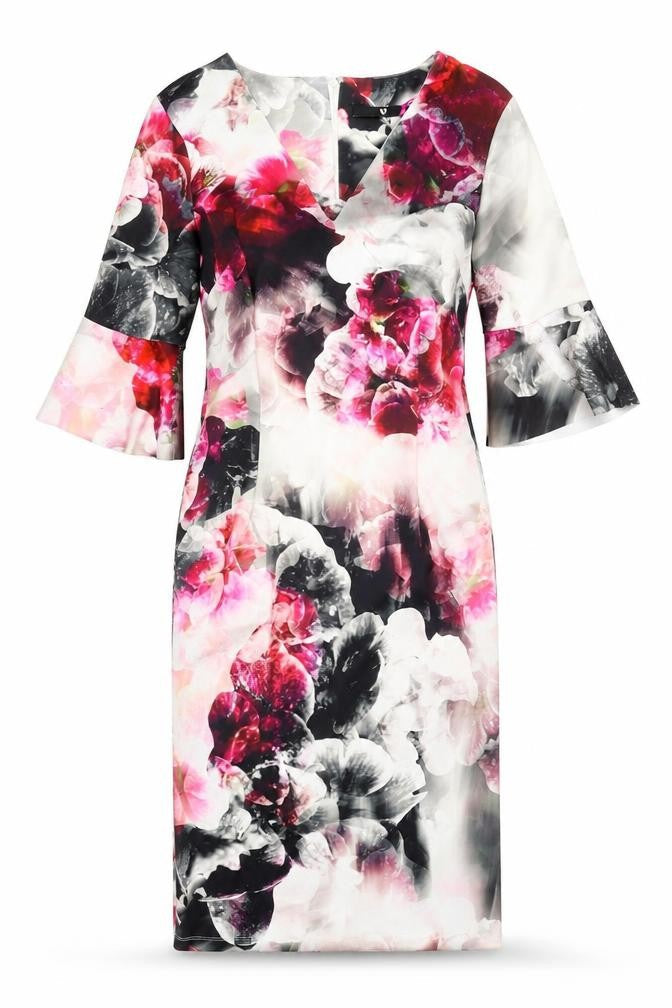 Very Womens Multicoloured Geometric Polyester A-Line Size 10 V-Neck Zip