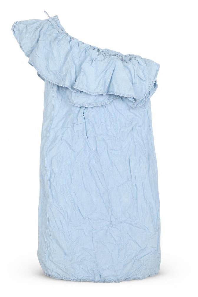New Look Womens Blue 100% Cotton Mini Size 6 One Shoulder Pullover