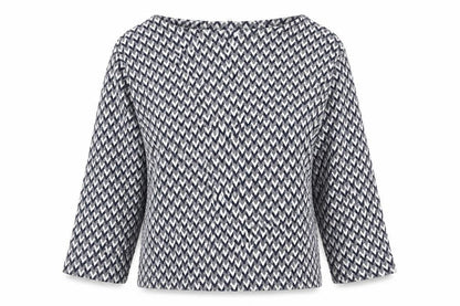 River Island Womens Multicoloured Geometric Polyester Basic Blouse Size 8 Boat Neck