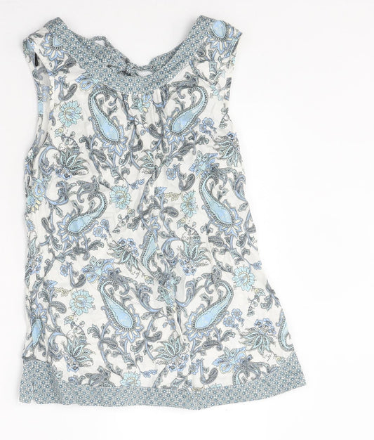 Dorothy Perkins Womens Multicoloured Paisley Polyester Basic Tank Size 10 Round Neck