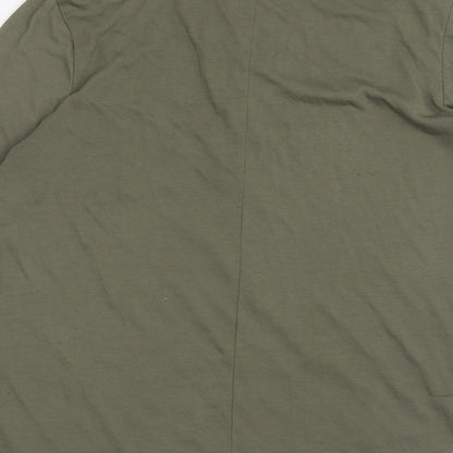 H&M Womens Green Polyester Basic T-Shirt Size S Round Neck