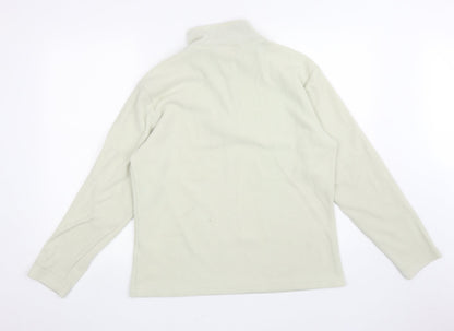 Hi Gear Womens Ivory Mock Neck Polyester Henley Jumper Size 14