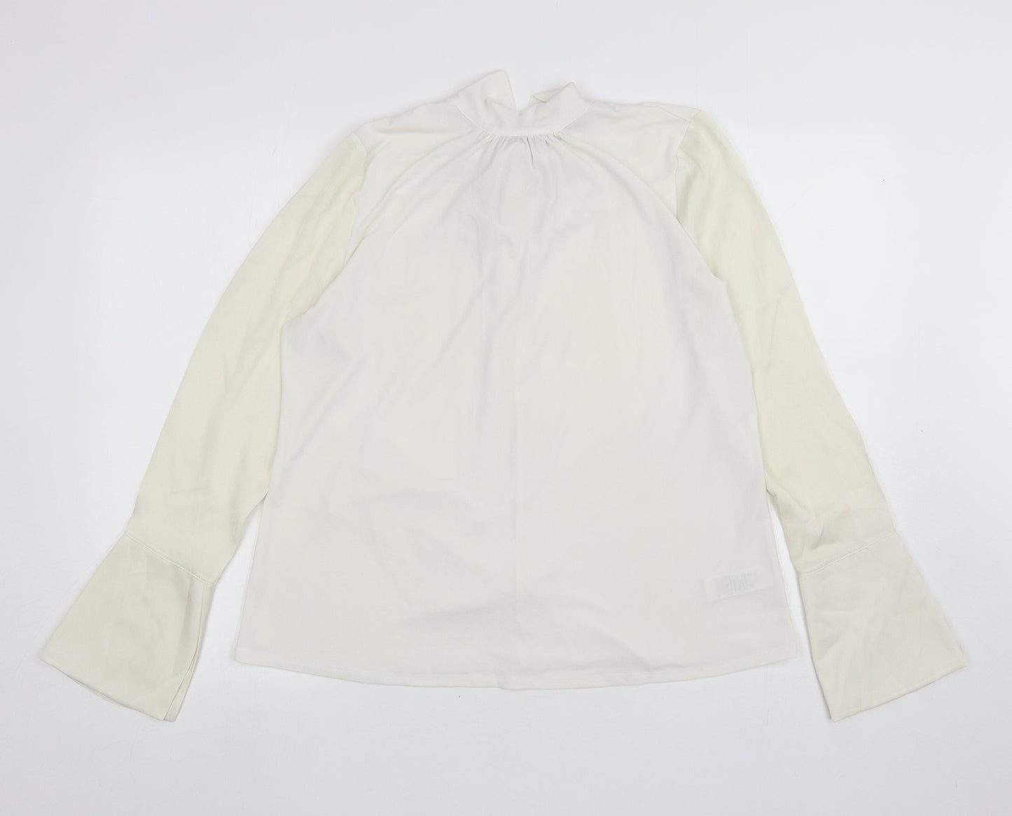 NEXT Womens Ivory Polyester Basic Blouse Size 16 Mock Neck