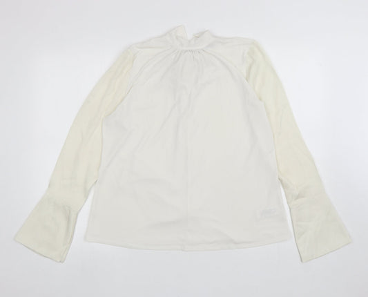 NEXT Womens Ivory Polyester Basic Blouse Size 16 Mock Neck