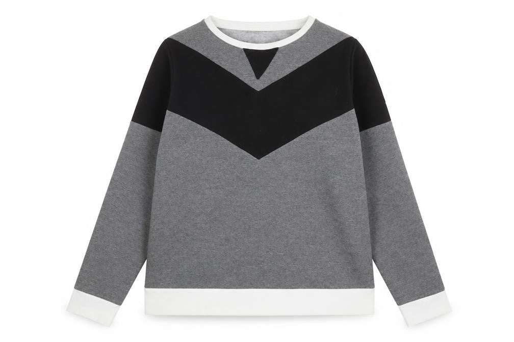 Marks & Spencer Womens Grey Colourblock Polyester Pullover Sweatshirt Size 16 Pullover