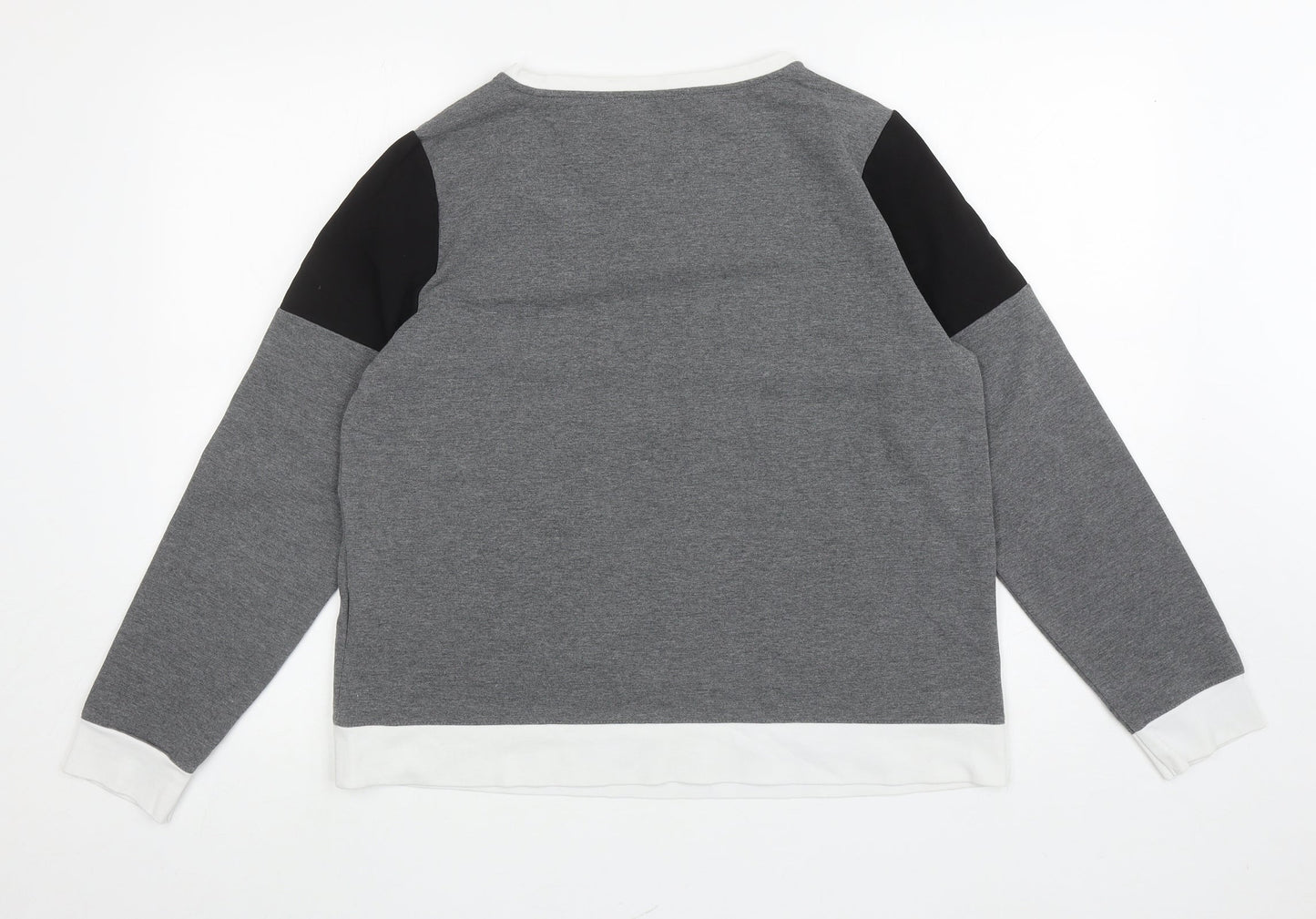 Marks and Spencer Womens Grey Colourblock Polyester Pullover Sweatshirt Size 16 Pullover
