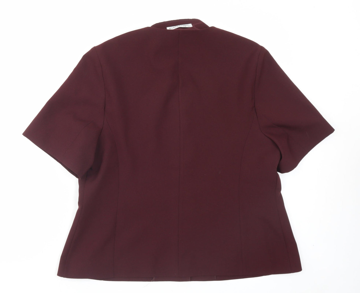 Slimma Womens Purple Polyester Basic Button-Up Size 18 V-Neck