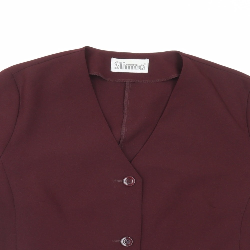 Slimma Womens Purple Polyester Basic Button-Up Size 18 V-Neck