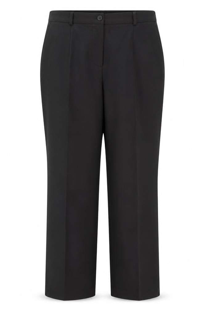 Country Collection Womens Black Polyester Trousers Size 16 L30 in Regular Button