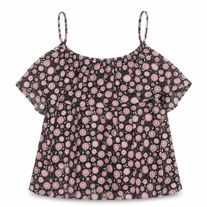 Apricot Womens Purple Floral Polyester Basic Blouse Size 14 Square Neck