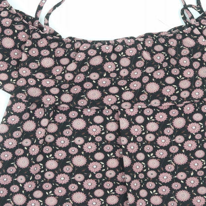 Apricot Womens Purple Floral Polyester Basic Blouse Size 14 Square Neck