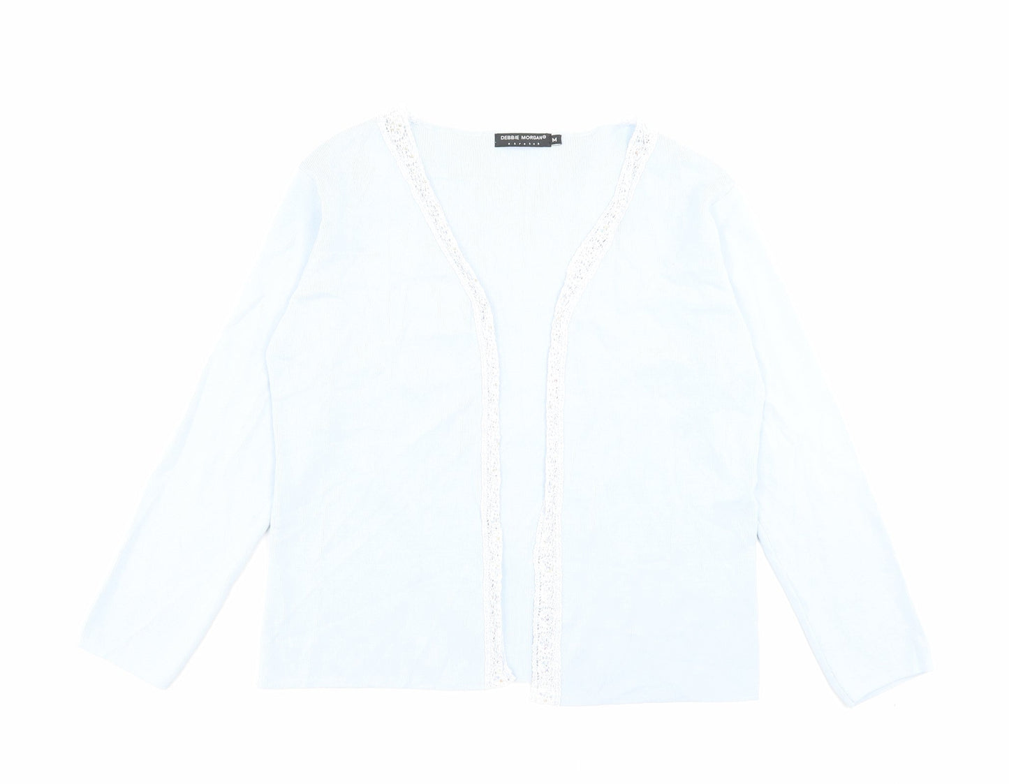 Debbie Morgan Womens Blue V-Neck Viscose Cardigan Jumper Size M