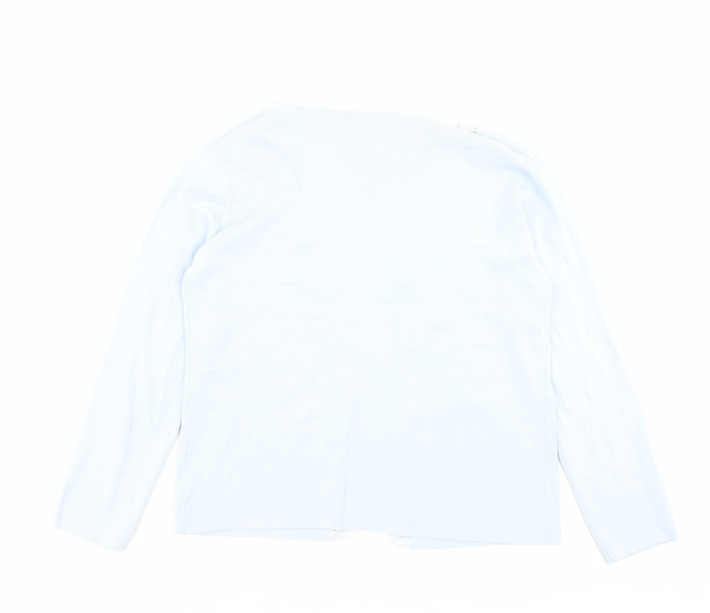 Debbie Morgan Womens Blue V-Neck Viscose Cardigan Jumper Size M