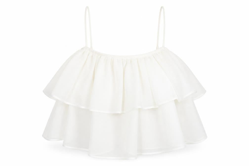 ASOS Womens White Polyester Cropped Tank Size 10 Square Neck