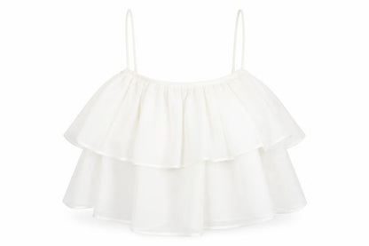 ASOS Womens White Polyester Cropped Tank Size 10 Square Neck