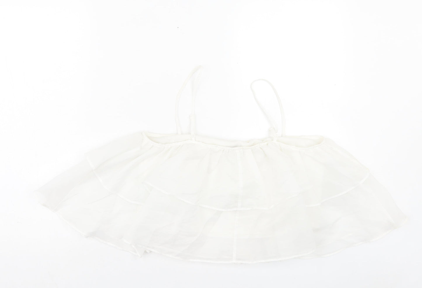 ASOS Womens White Polyester Cropped Tank Size 10 Square Neck