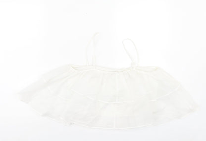 ASOS Womens White Polyester Cropped Tank Size 10 Square Neck
