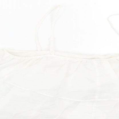 ASOS Womens White Polyester Cropped Tank Size 10 Square Neck