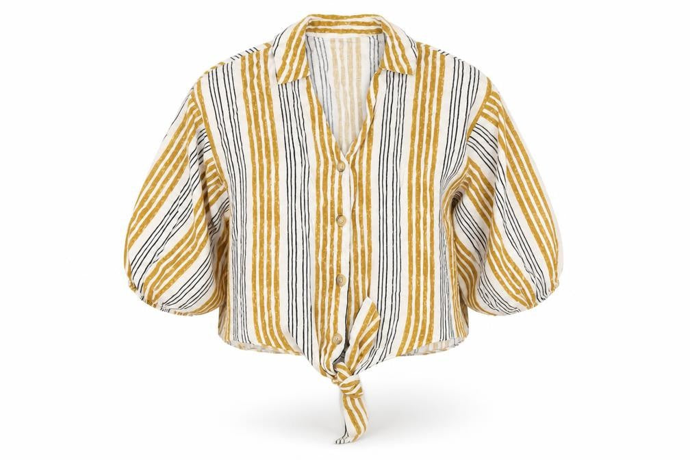 Primark Womens Multicoloured Striped Viscose Basic Button-Up Size 10 Collared