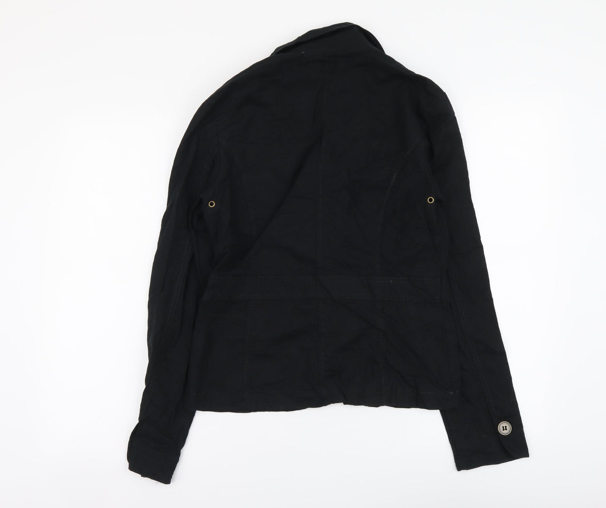 City Life Womens Black Jacket Size L Button
