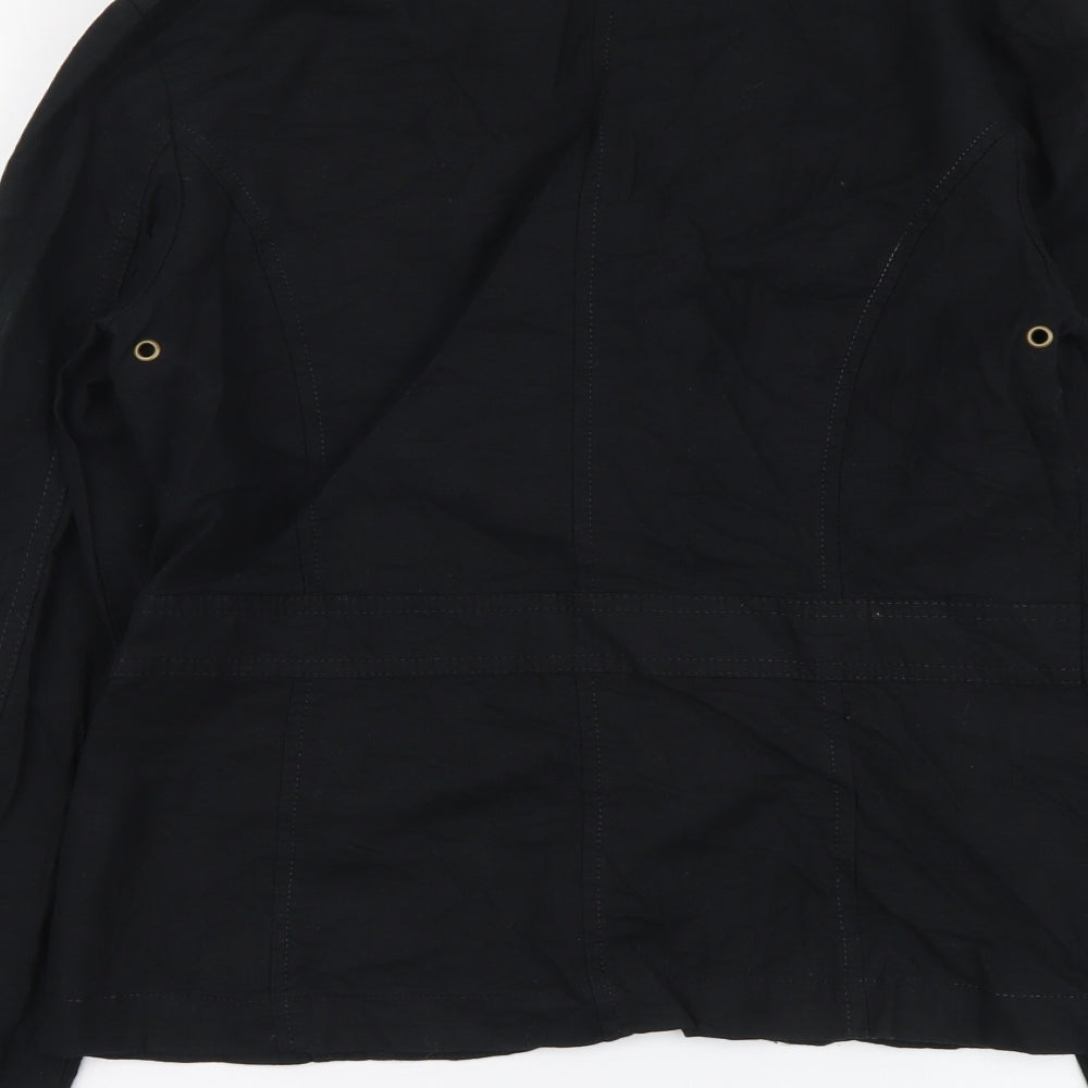 City Life Womens Black Jacket Size L Button
