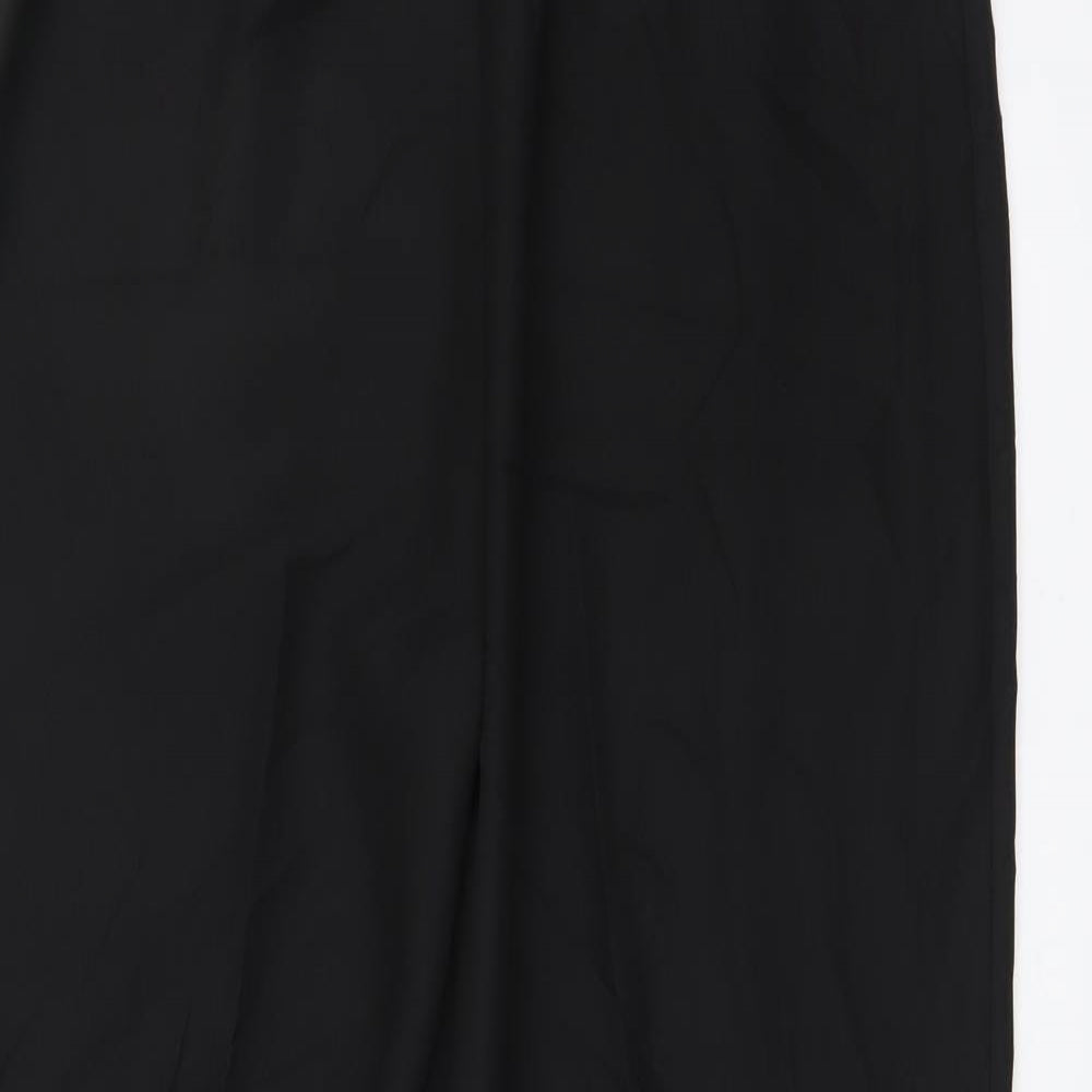 Per Una Womens Black Polyester Trousers Size 10 L28 in Regular Zip