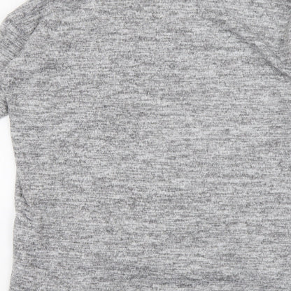 New Look Womens Grey Polyester Basic T-Shirt Size S V-Neck