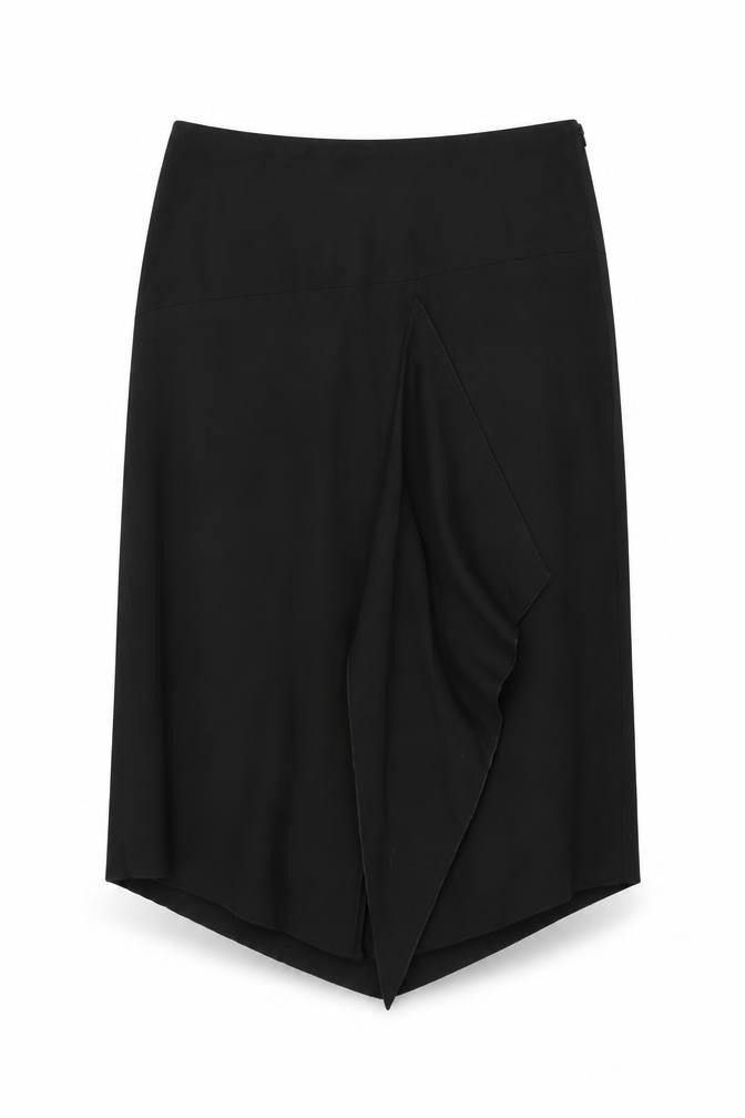 Marks & Spencer Womens Black Polyester A-Line Skirt Size 10 Zip