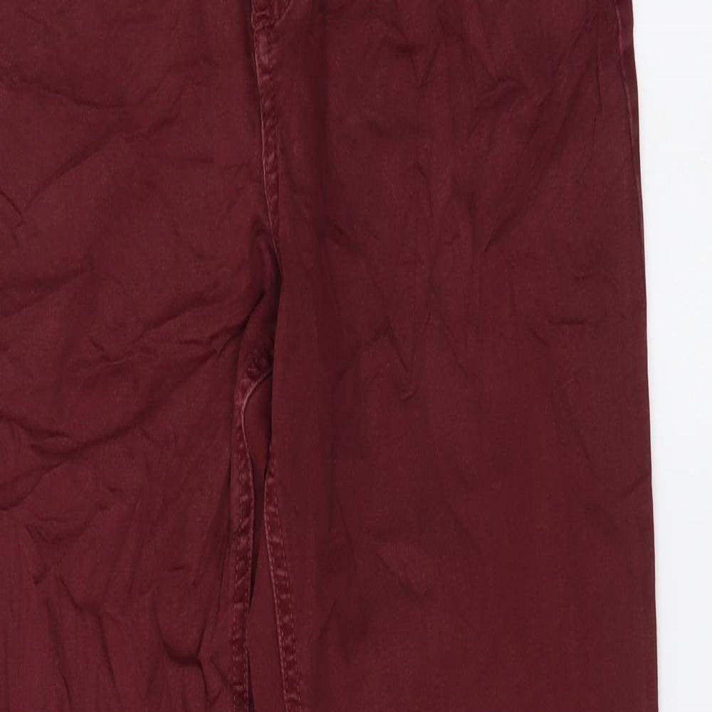 Marks and Spencer Womens Red Cotton Skinny Jeans Size 12 L27 in Regular Button