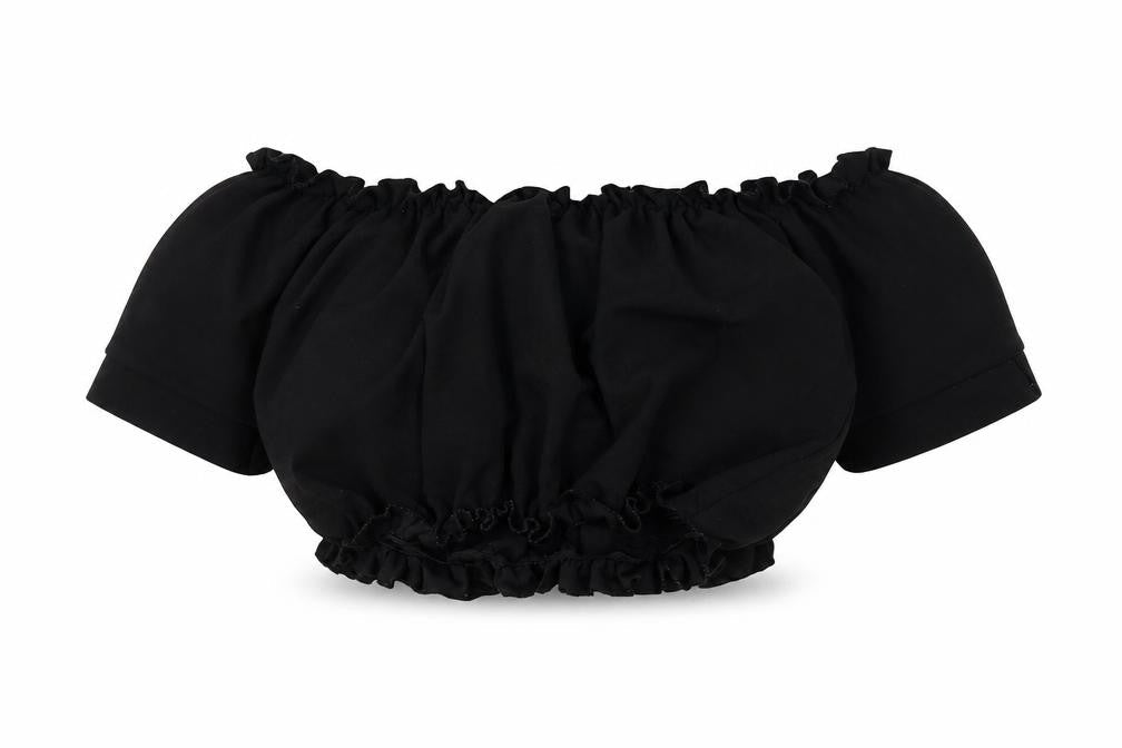 Cameo Rose Womens Black Polyester Cropped Blouse Size 12 Off the Shoulder