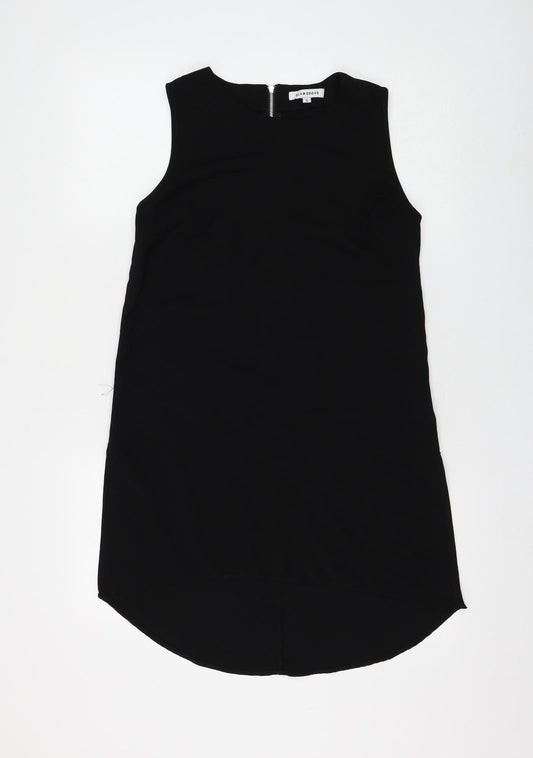Glamorous Womens Black Polyester Shift Size S Round Neck Zip