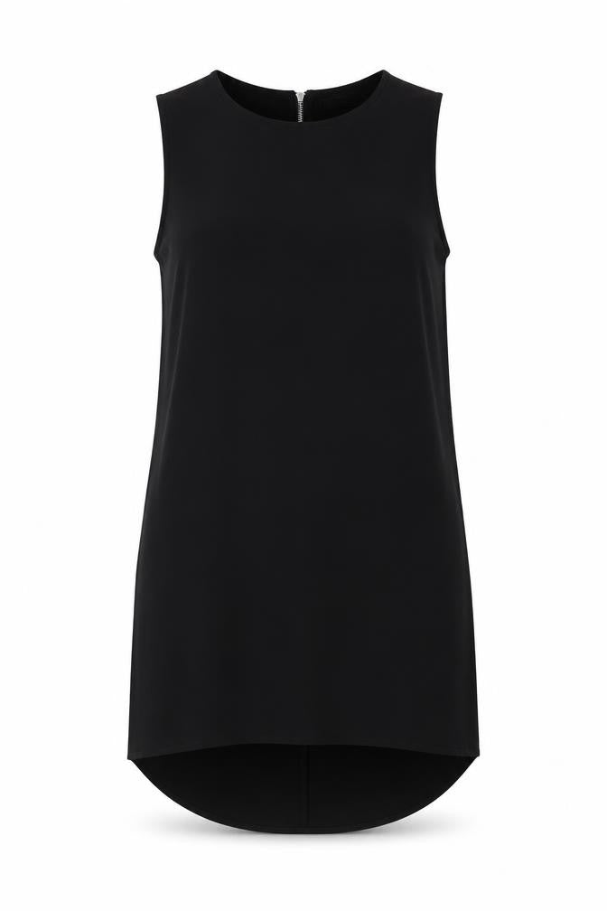 Glamorous Womens Black Polyester Shift Size S Round Neck Zip