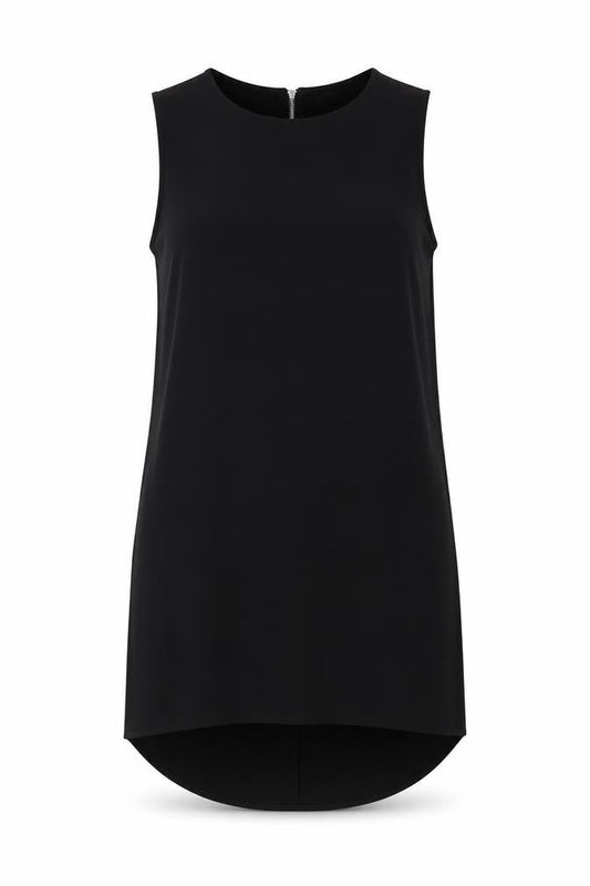 Glamorous Womens Black Polyester Shift Size S Round Neck Zip