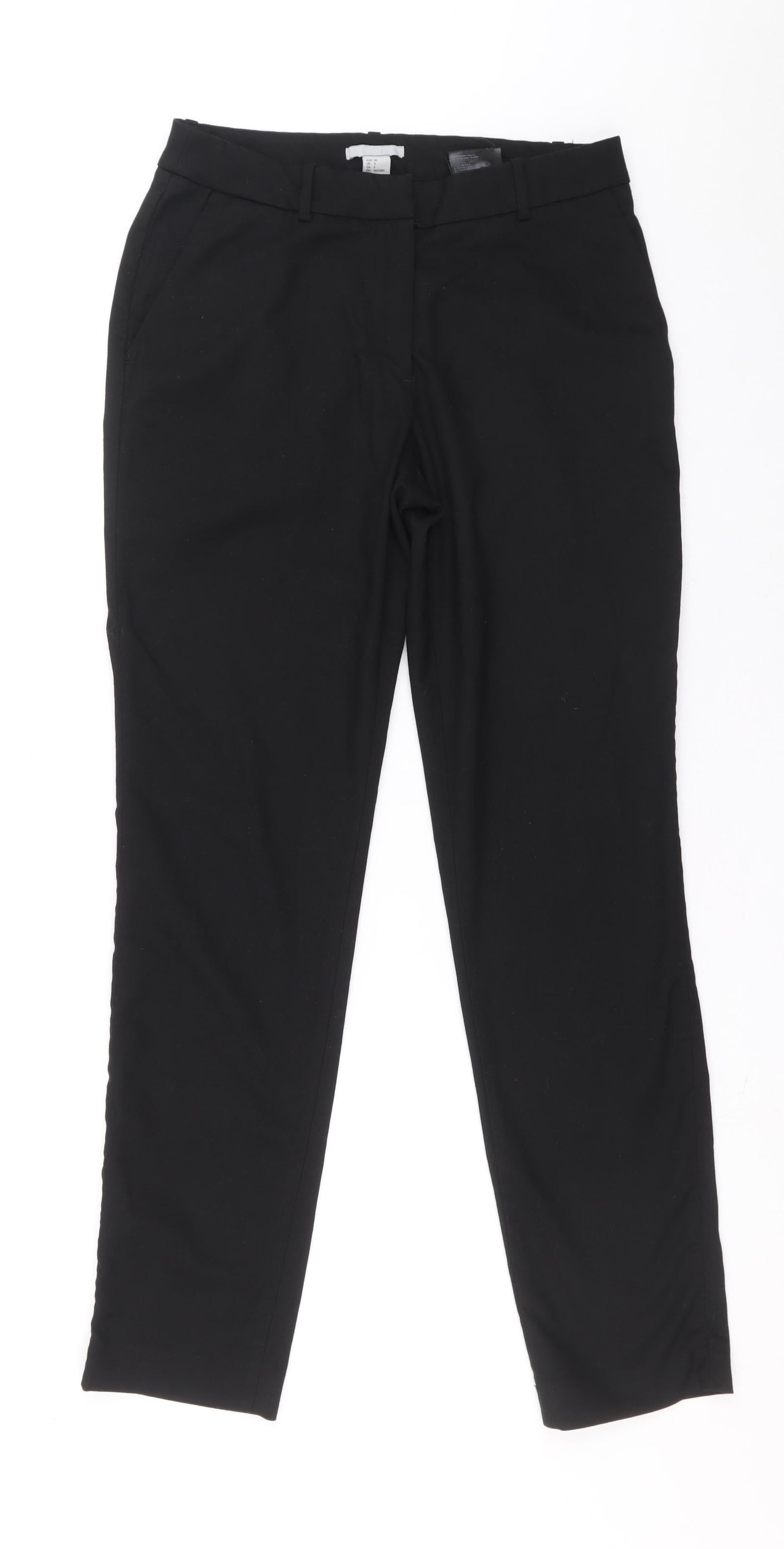 H&M Womens Black Polyester Carrot Trousers Size 36 L28 in Regular Zip